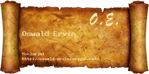 Oswald Ervin névjegykártya